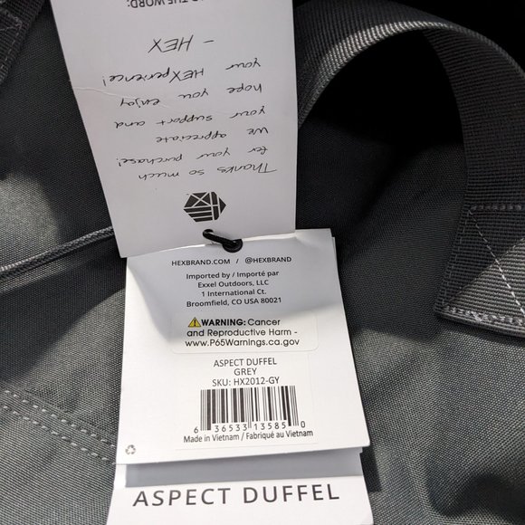 HEX ASPECT DUFFEL BAG GREY - Picture 7 of 7